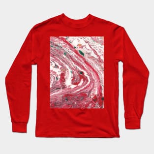 Marble red white Long Sleeve T-Shirt
